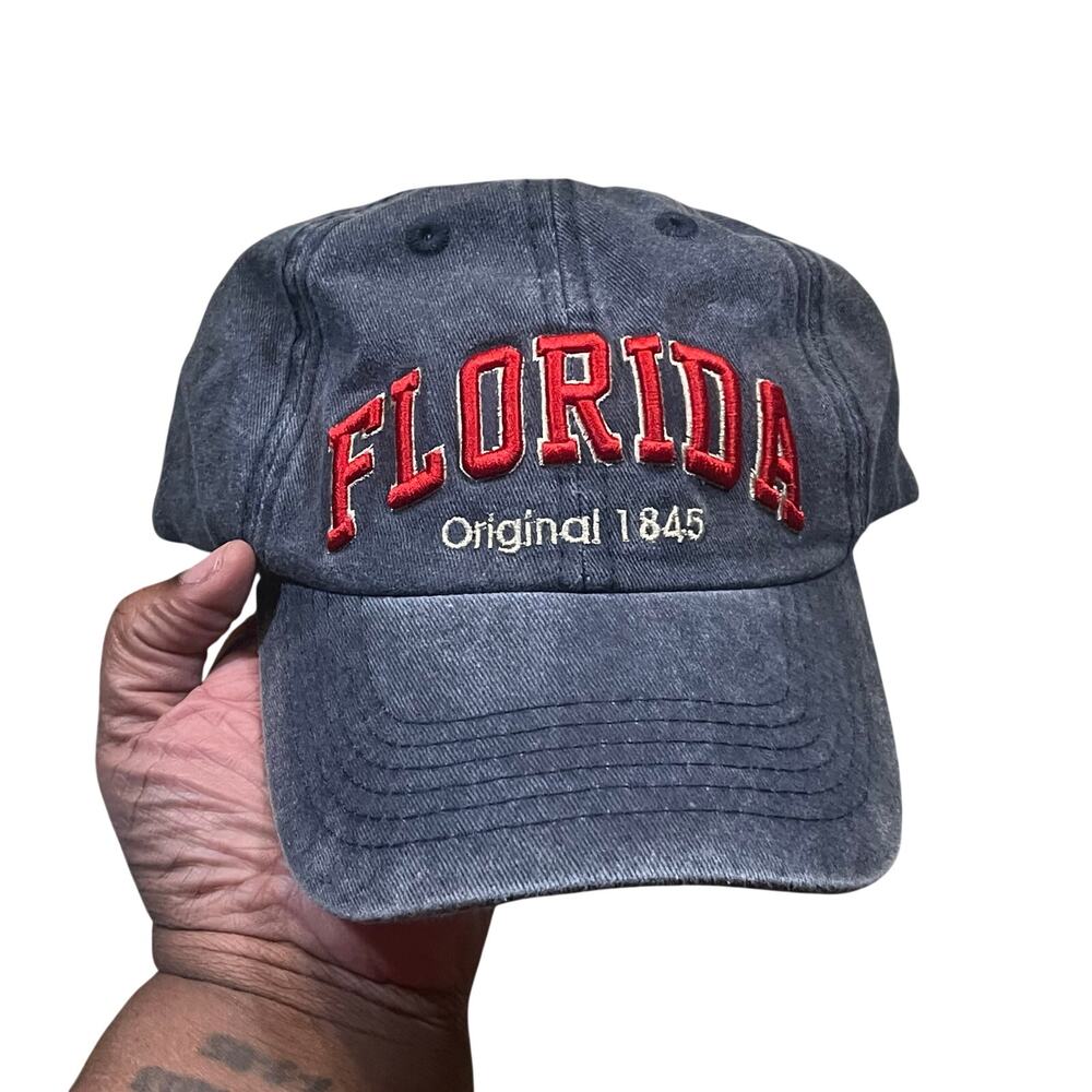 Florida Original 1845 Hat Gray Adjustable Strapback Embroidered‎ Logo Cap